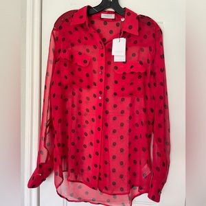 NWT 100% silk equipment blouse
